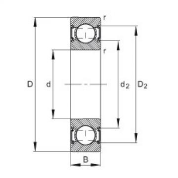 FAG Deep groove ball bearings - 6312-C-2HRS