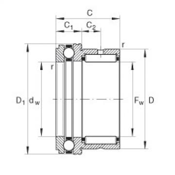 FAG Needle roller/axial ball bearings - NKX35-XL