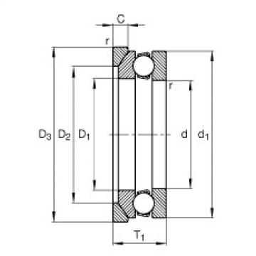 FAG Axial deep groove ball bearings - 53204 + U204