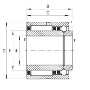 FAG Needle roller/angular contact ball bearings - NKIB59/22-XL