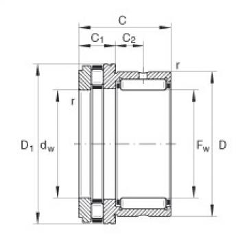 FAG Needle roller/axial cylindrical roller bearings - NKXR50-XL