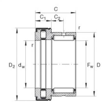 FAG Needle roller/axial cylindrical roller bearings - NKXR45-Z-XL