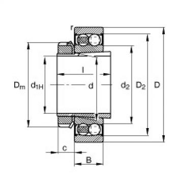 FAG Self-aligning ball bearings - 2212-K-2RS-TVH-C3 + H312