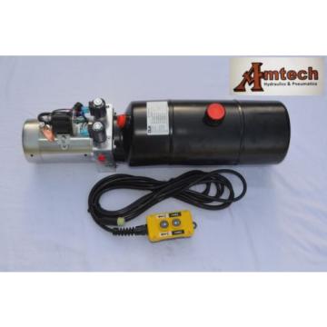 12V Double Acting Hydraulic Power Unit, Dump Trailer, 8 Liter Metal Tank, OEM ve