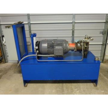 80-GALLON HYDRAULIC POWER UNIT, 20 HP TECHTOP MOTOR, FLUIDYNE PUMP A10V SERIES