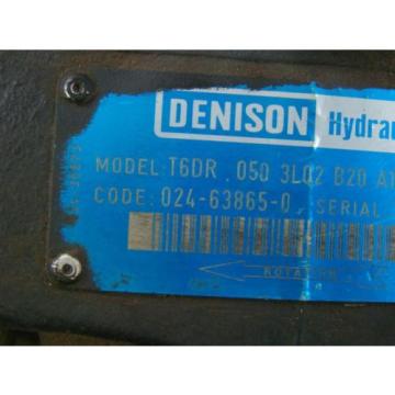 DENISON HYDRAULIC PUMP  1 1/2&#034; SHAFT MODEL T6DR 050 3L02 B20 A1