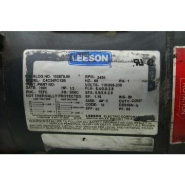 Leeson 1/3 HP C4C34FC13B Machine Coolant Pump 3/4&#034; NPT Discharge Port