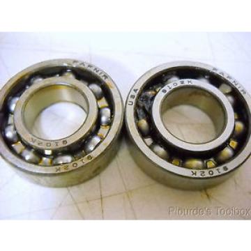 Lot of (2) New Fafnir 15mm Bore Single Row Radial Ball Bearing, 9102K