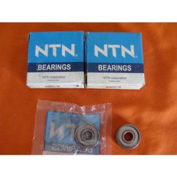 NOS NTN SINGLE ROW RADIAL BALL BEARING 628ZZ/ 1K  8mm BORE LOT OF 2