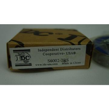 IDC / RDI DEEP GROOVE RADIAL STEEL BALL BEARING NEW S6002-2RS