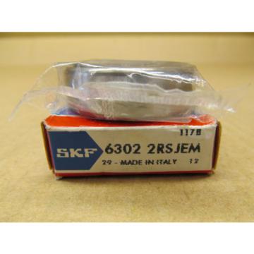 1 NIB SKF 6302 2RSJEM 63022RSJEM RADIAL/DEEP GROOVE BALL BEARING 15MM ID 42MM OD