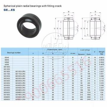 GE5ES - GE50 ES Spherical plain Radial bearing Joint Bearings - Select size