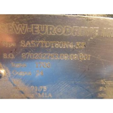 Rebuilt Sew Eurodrive 30153958,Gear Motor DFT80N4-K4 with SA57TDT80N4-KS Reducer