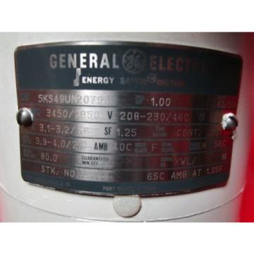 GE  GENERAL ELECTRIC MOTOR MODEL: 5KS49UN2079A, E308, Washdown, Energy Saver