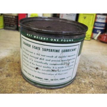 QUAKER STATE WHEEL BEARING LUBRICANT GREASE MOTOR OIL can tin METAL ORIGINAL