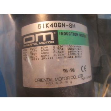 Oriental Motor CO. LTD. Induction Motor: 51K40GN-SH AC MOTOR