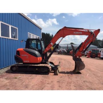 2014 Kubota KX080 Excavator Cab Heat AC Dozer Blade ONLY 1100 HOURS!!!