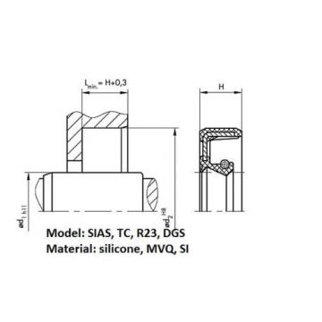 (pack) Rotary shaft oil seal 44 x 58 x (height, model)