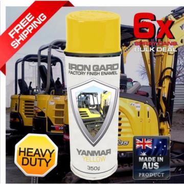 6x IRON GARD Spray Paint YANMAR YELLOW Excavator Dozer Loader Bucket Attachment