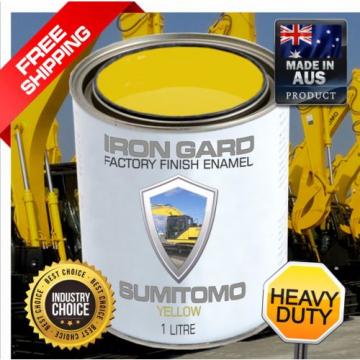 IRON GARD 1L Enamel Paint SUMITOMO YELLOW Excavator Auger Bucket Tracks Mini Dig