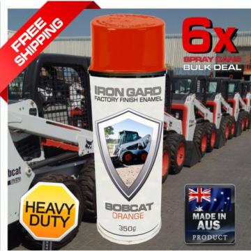 6x IRON GARD Spray Paint BOBCAT ORANGE Excavator Posi Track Loader Skid Steer