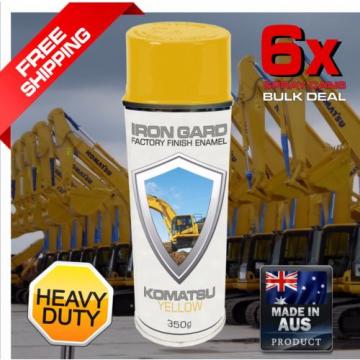 6x IRON GARD Spray Paint KOMATSU YELLOW Excavator Digger Dozer Loader Skid Steer