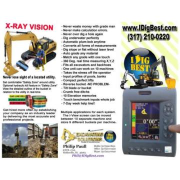 EXCAVATOR 8 AXIS DIG SYSTEM ADD GRADE ASSIST  TO YOUR CAT,KOMATSU,DEERE,BOBCAT