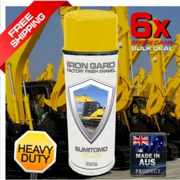 6x IRON GARD Spray Paint SUMITOMO YELLOW Excavator Digger Dozer Loader Skid