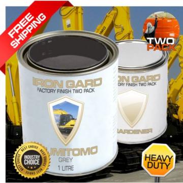 IRON GARD 1L Two Pack Paint SUMITOMO GREY Excavator Skid Loader Bucket Attach