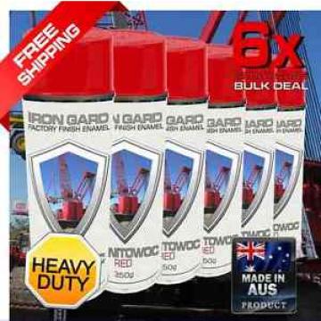 6x IRON GARD Spray Paint MANITOWOC RED Crane Excavator Skid Dozer Loader Truck