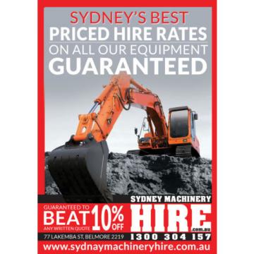 SYDNEY MACHINERY HIRE - 3.5 TONNE ZERO SWING EXCAVATOR DRY HIRE - THREE BUCKETS