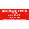 Original Sticker: &#034;Warwick Bearing &amp; Tyre Co.&#034; #1 small image