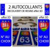 2 sticker car registration plate RESIN COAT OF ARMS BEARINGS LA ROCHELLE