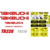 Decal Sticker set for: Takeuchi TB228  Mini Digger Pelle Bagger Excavator