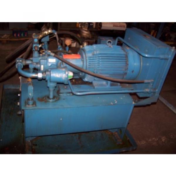 VICKERS 15 HP HYDRAULIC POWER UNIT 30 GALLON 3000 PSI PVQ20-B2R-SE1S-21 #3 image