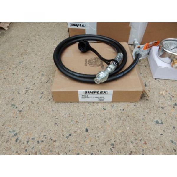 SIMPLEX P82A HYDRAULIC HAND PUMP W/ HOSE &amp; COUPLER 15,000PSI GAUGE &amp; BLOCK NEW #4 image