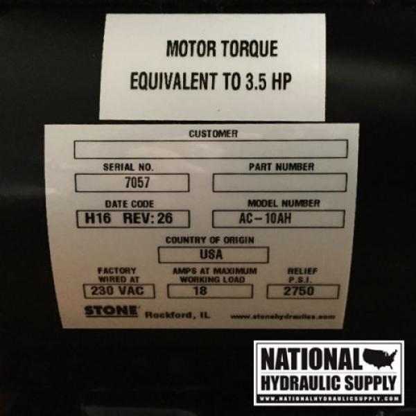 SPX Stone/Fenner, AC-10AH, 230V AC,1PH,Auto Hoist,2-Post Lift,Hydraulic,Pump,NEW #3 image