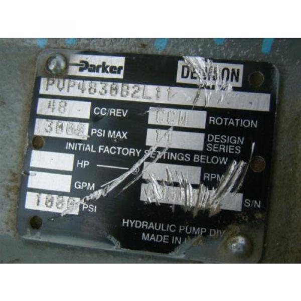 PARKER HYDRAULIC PUMP  .86&#034; SHAFT PVP4830B2L11 #5 image