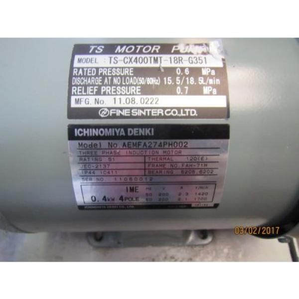 FINE SINSTER HYDRAULIC POWER UNIT TS-CX400TMT-18R-G351/AEMFA274PH002 PUMP&amp;MOTOR #5 image