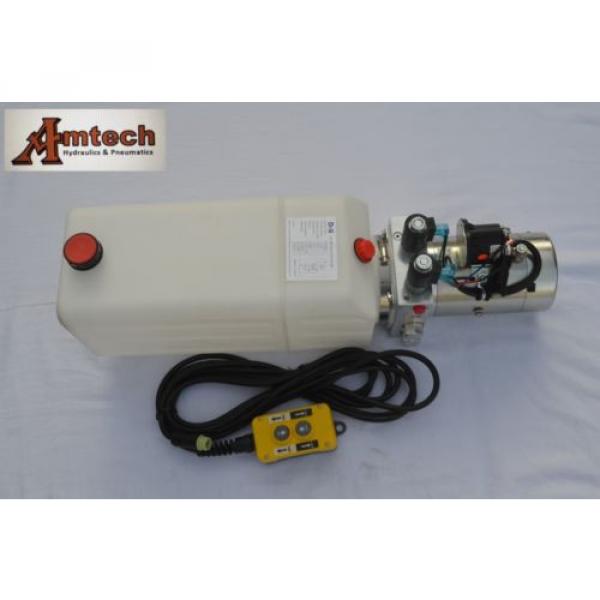 12V Double Acting Hydraulic Power Unit, 6 Liter Poly Tank, Dump Trailer #1 image