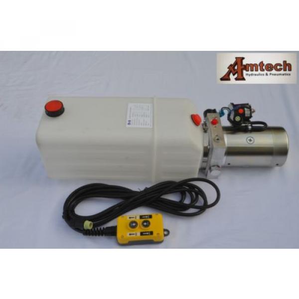 12V Single Acting Hydraulic Power unit, 8 Liter Poly Tank, Dump Trailer, DTP3208 #1 image