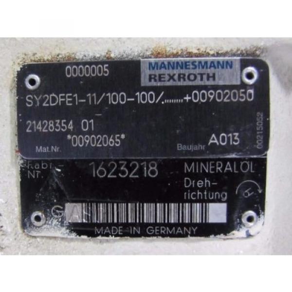 MANNESMANN REXROTH SY2DFE1-11/100-100/........+00902050 HYDRAULIC PUMP #2 image