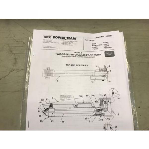 SPX HYDRAULIC FOOT PUMP P59F #4 image