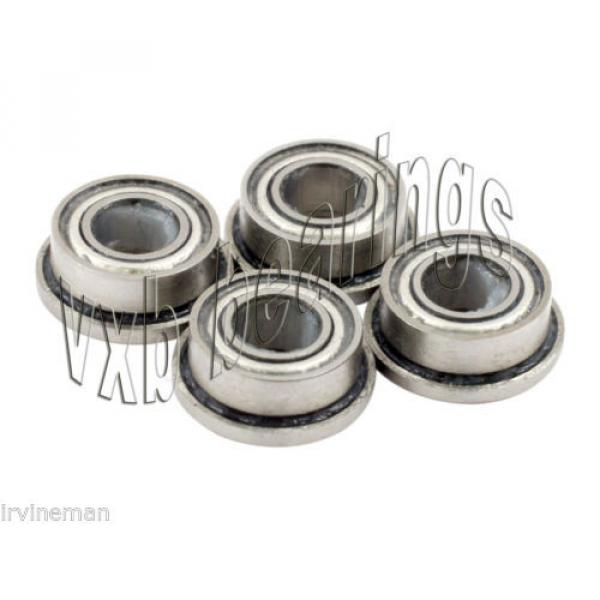 4 SLOT CAR Flanged Ceramic Ball Bearing 1/8&#034;x 1/4&#034; #1 image