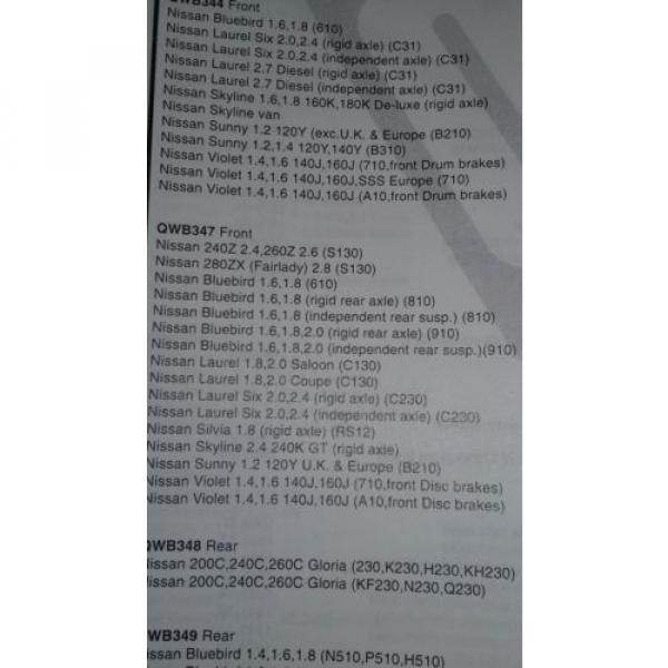 Wheel bearing kit for a Datsun /Nissan  car. QWB  347 #2 image