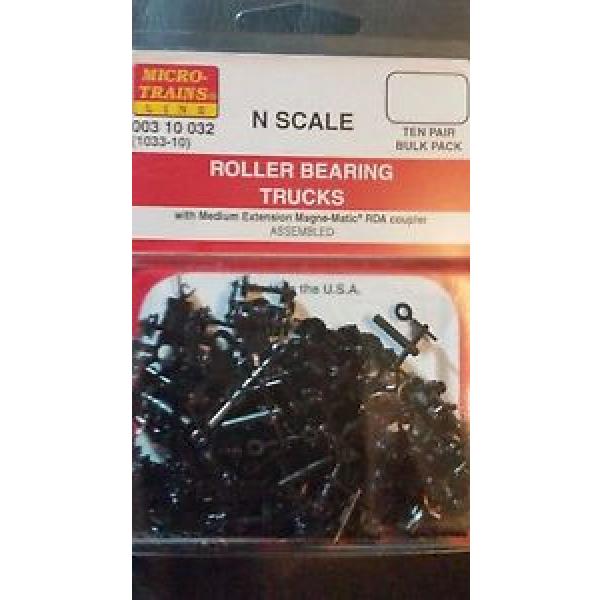 N SCALE TRAIN CAR TRUCKS 10-PK MTL ROLLER BEARING MED 003 10 032 BLACK LOT #1 image