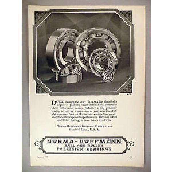 Norma-Hoffmann Car Ball &amp; Roller Bearing PRINT AD - 1929 ~~ bearings #1 image