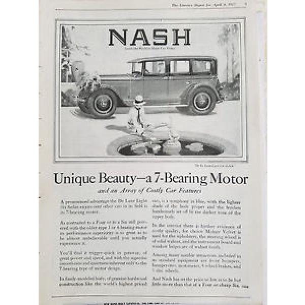 1927 Nash DeLuxe Light Six Sedan Car 7 Bearing Motor Original Ad #1 image