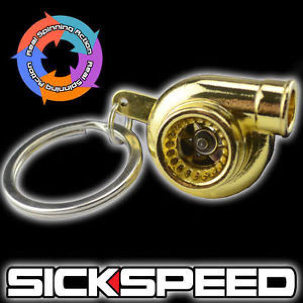 GOLD METAL SPINNING TURBO BEARING KEYCHAIN KEY RING/CHAIN FOR CAR/TRUCK/SUV C #1 image