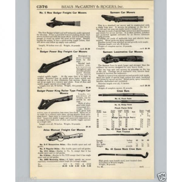 1940 PAPER AD Rowell Rocker Railroad Bearing Car Mover New Badger Samson Atlas #1 image